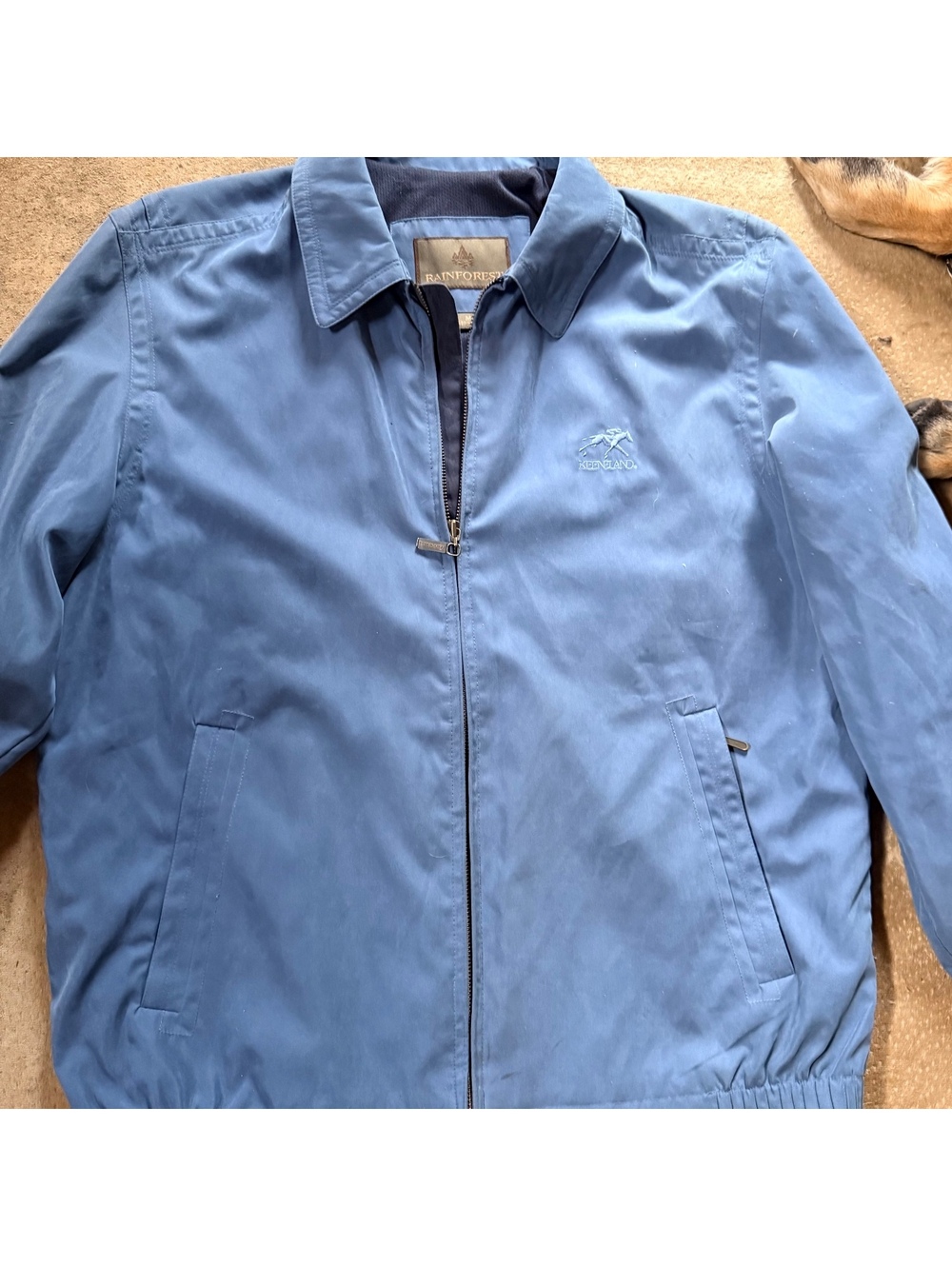 Vintage Rainforest Keeneland Jacket Mens Size M Blue Full Zip Equestrian